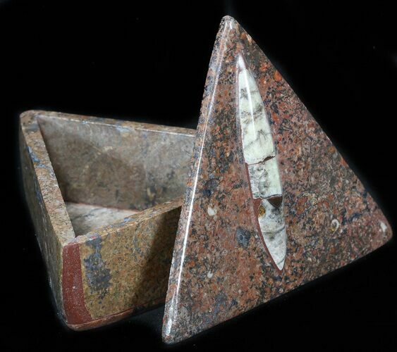 Fossil Orthoceras Box (Triangle) - Stoneware #35280